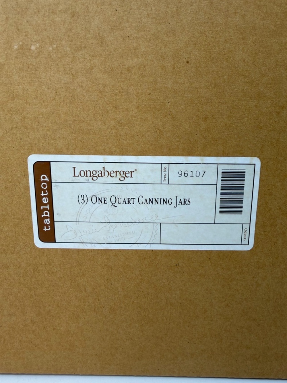 NEW Longaberger Blue Ribbon Quart Canning Jars Set 3 Glass USA w Lids Box - Picture 8 of 9